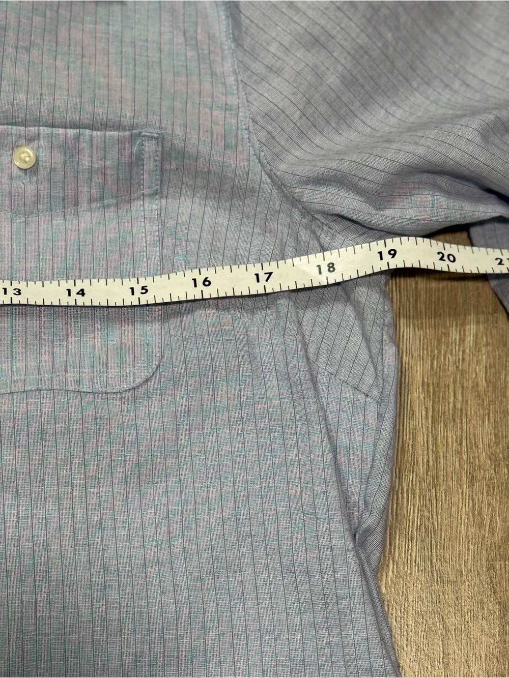 Caslon Blue Pinstripe Button Down Shirt Small 100% Cotton Preppy - Picture 5 of 8